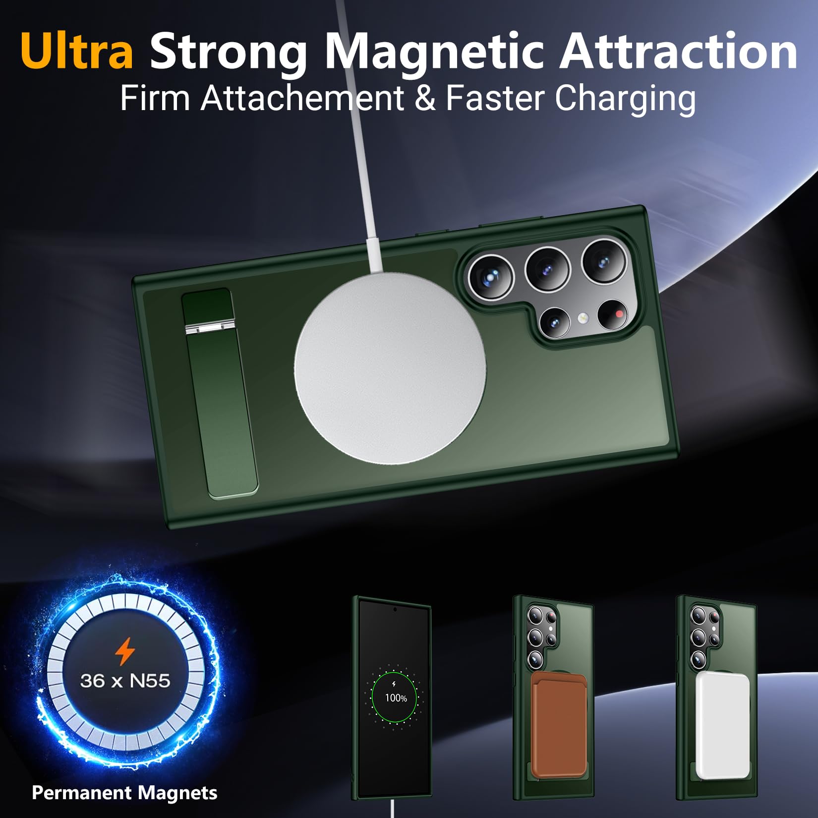 Foto 7 pulgar | Funda Magnética Spidercase Con Soporte Para Samsung Galaxy S24 Ult - Venta Internacional.