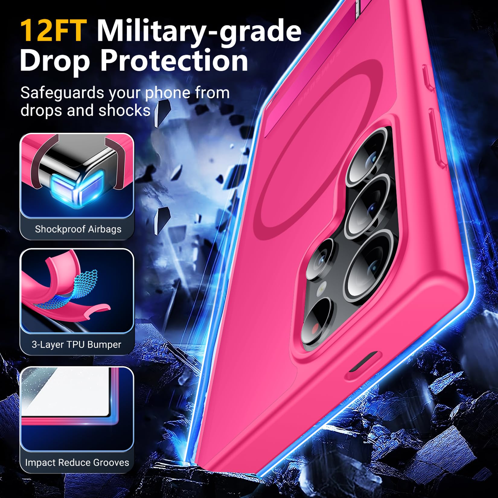 Foto 3 | Funda Magnética Spidercase Con Soporte Para Samsung Galaxy S24 Ult - Venta Internacional.
