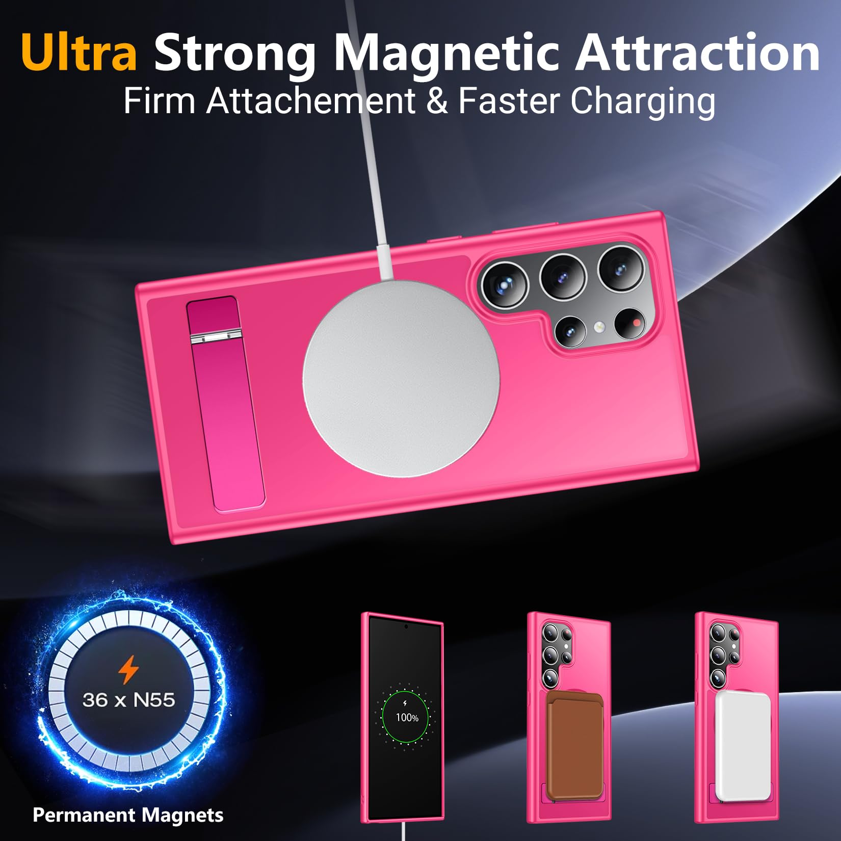 Foto 7 pulgar | Funda Magnética Spidercase Con Soporte Para Samsung Galaxy S24 Ult - Venta Internacional.