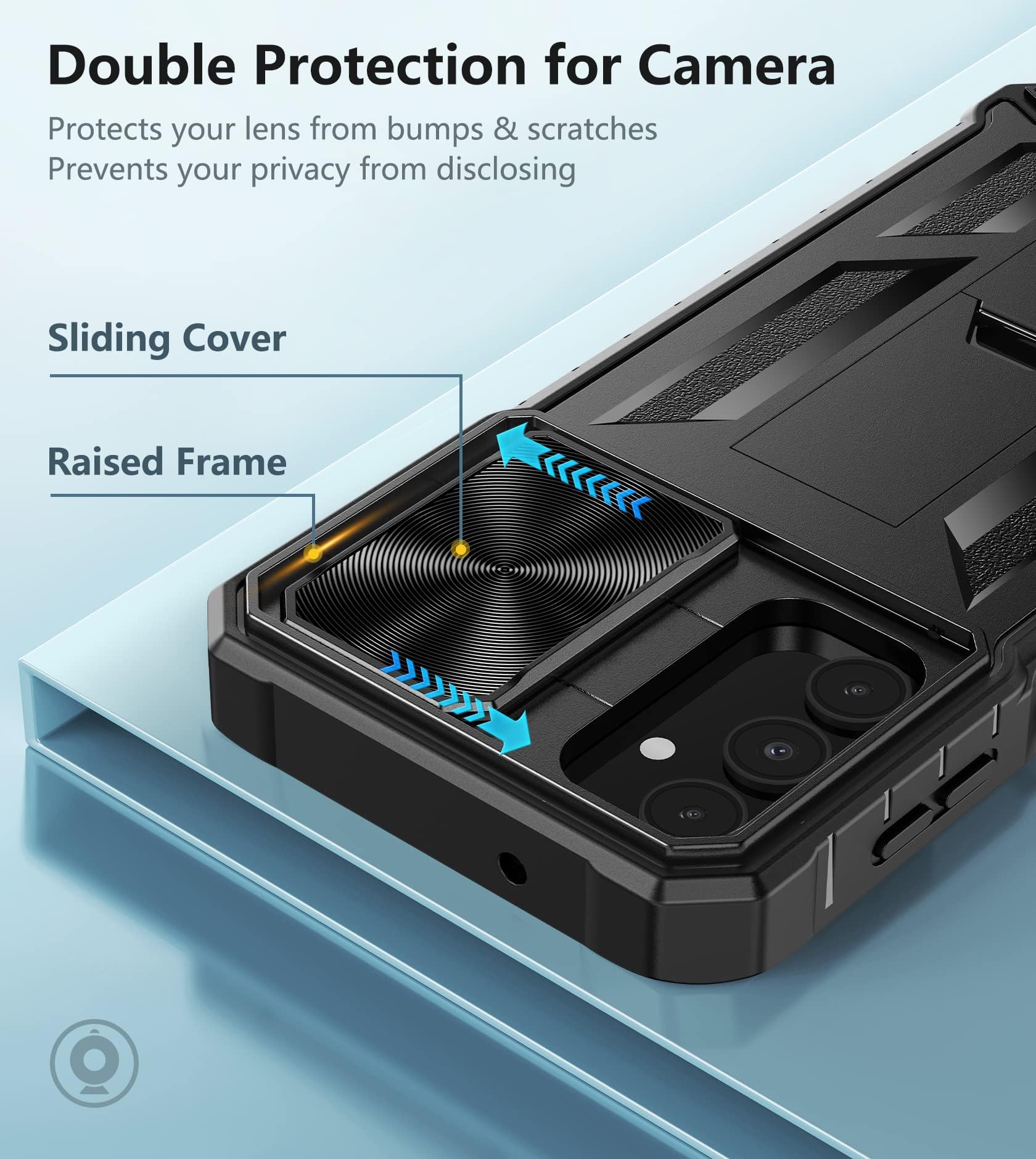 Foto 3 pulgar | Funda Fntcase Para Samsung Galaxy A14-5g Con Clip Para Cinturón, Color Negro - Venta Internacional.