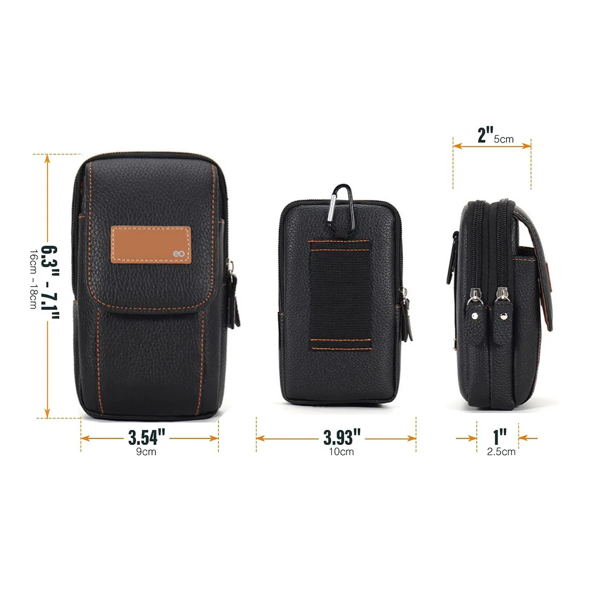 Foto 3 pulgar | Funda De Nailon Con Clip Para Cinturón Eo Safe Imports Esi-19388 Negro