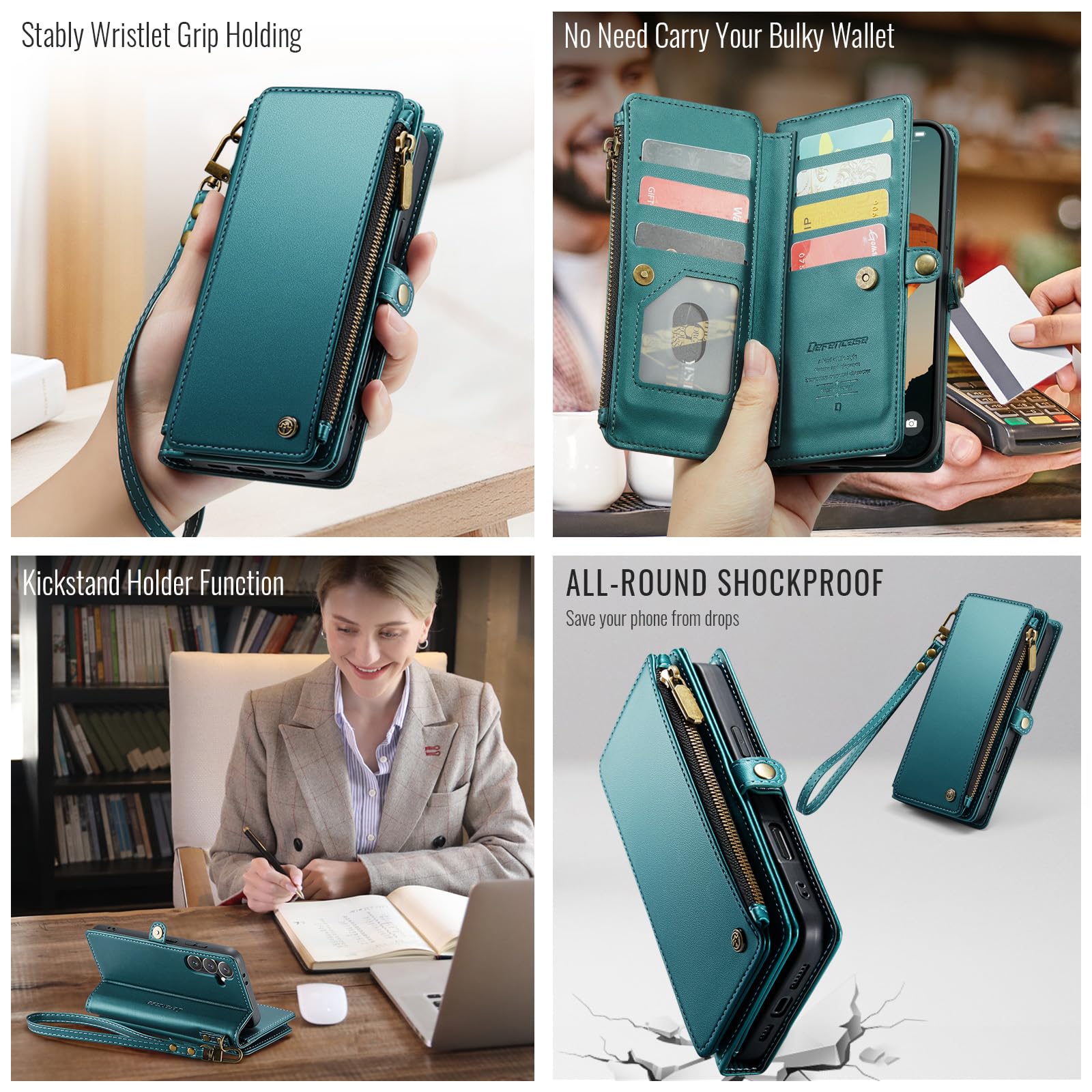 Foto 5 pulgar | Funda Wallet Defcase Compatible Con Samsung Galaxy S24 Fe 5g - Venta Internacional.