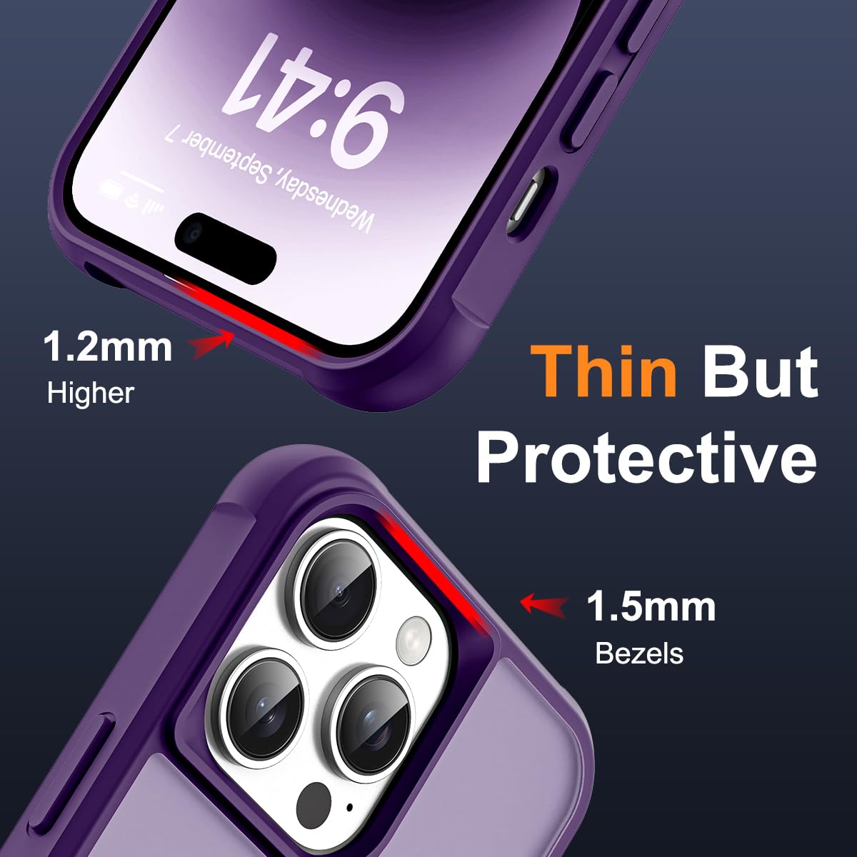 Foto 7 pulgar | Funda De Teléfono Sky-lmw Compatible Con Iphone 14 Pro Max, Color Morado - Venta Internacional.