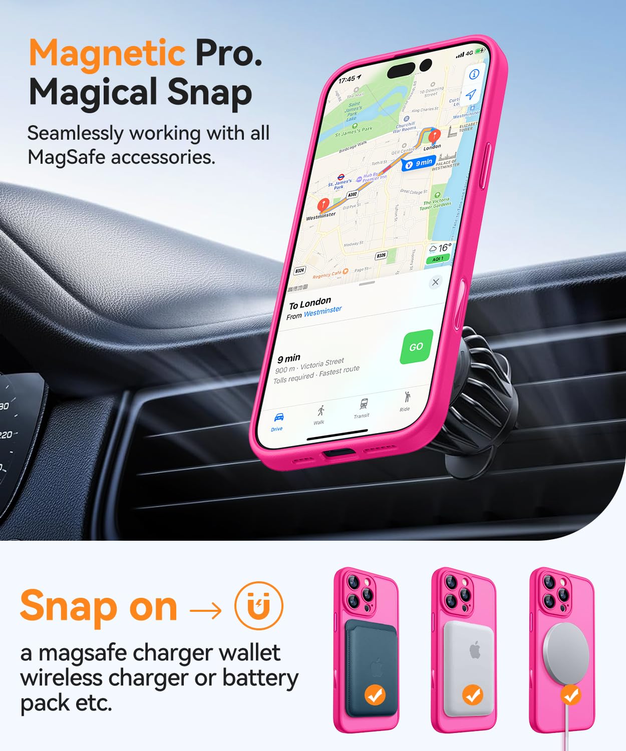Foto 6 pulgar | Funda Magnética Canshn Compatible Con Iphone 16 Pro - Venta Internacional.