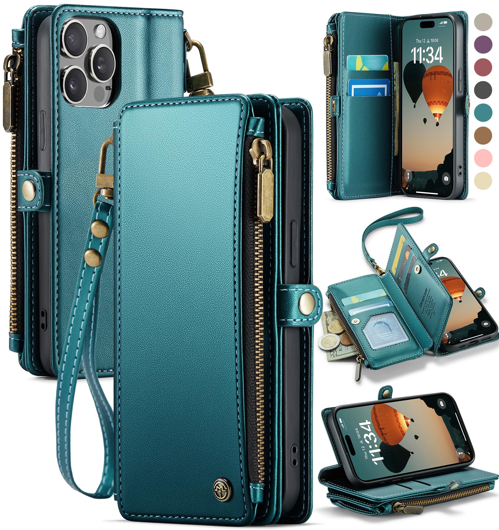Foto 1 | Funda Wallet Defense Compatible Con Iphone 12/pro 6.1, Azul Y Verde - Venta Internacional.