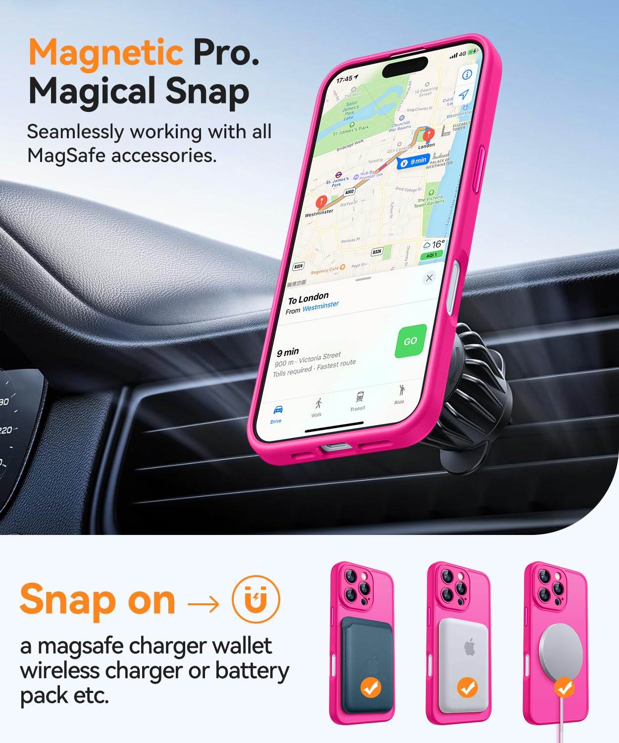 Foto 5 pulgar | Funda Magnética Canshn Compatible Con Iphone 16 Pro Max - Venta Internacional.