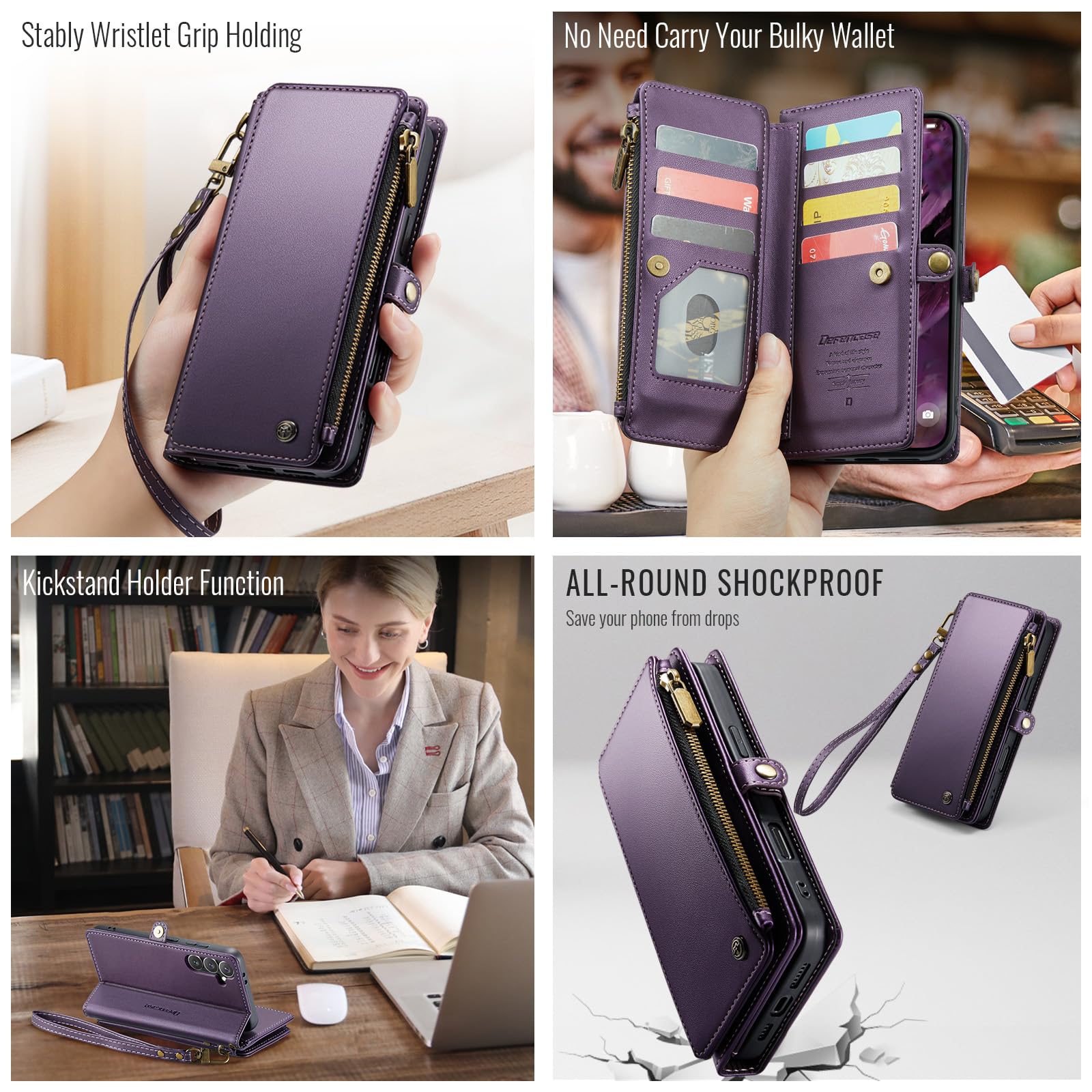 Foto 5 pulgar | Funda De Teléfono Wallet Defcase Compatible Con Samsung Galaxy S24 Plus - Venta Internacional.
