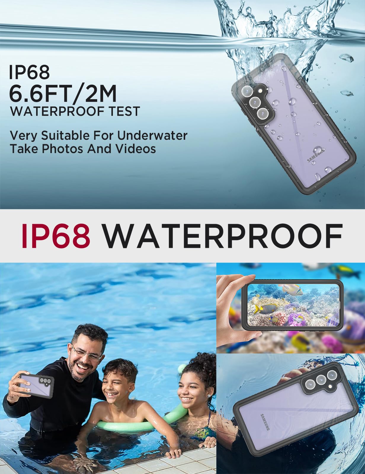 Foto 3 pulgar | Funda De Teléfono Miimall A Prueba De Agua Ip68 Para Samsung Galaxy S24 Fe - Venta Internacional.