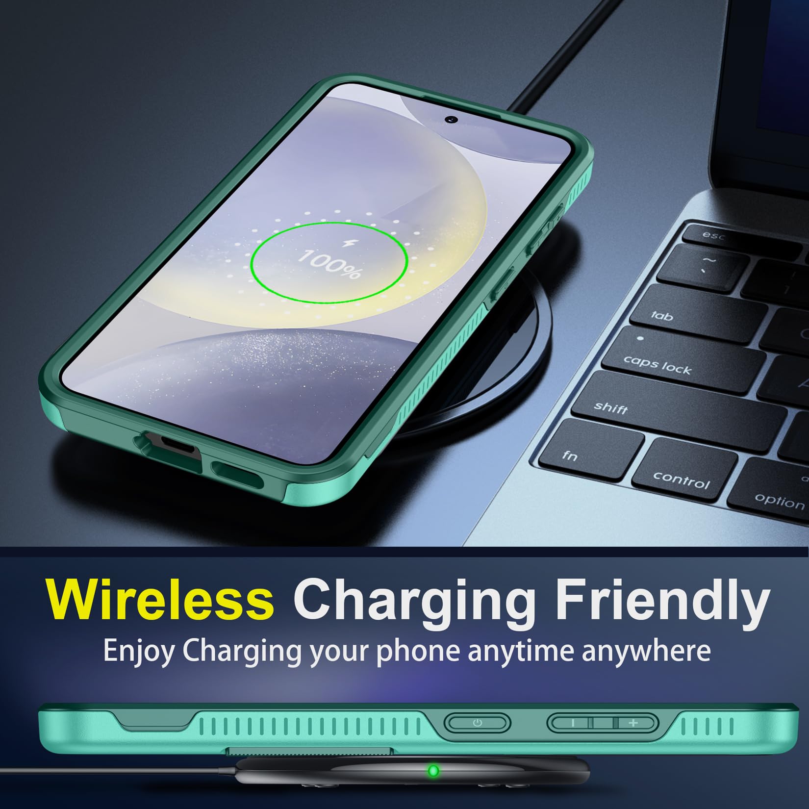 Foto 7 | Funda De Teléfono Spidercase Para Samsung Galaxy S24 Plus 2024, Color Verde Azulado - Venta Internacional.