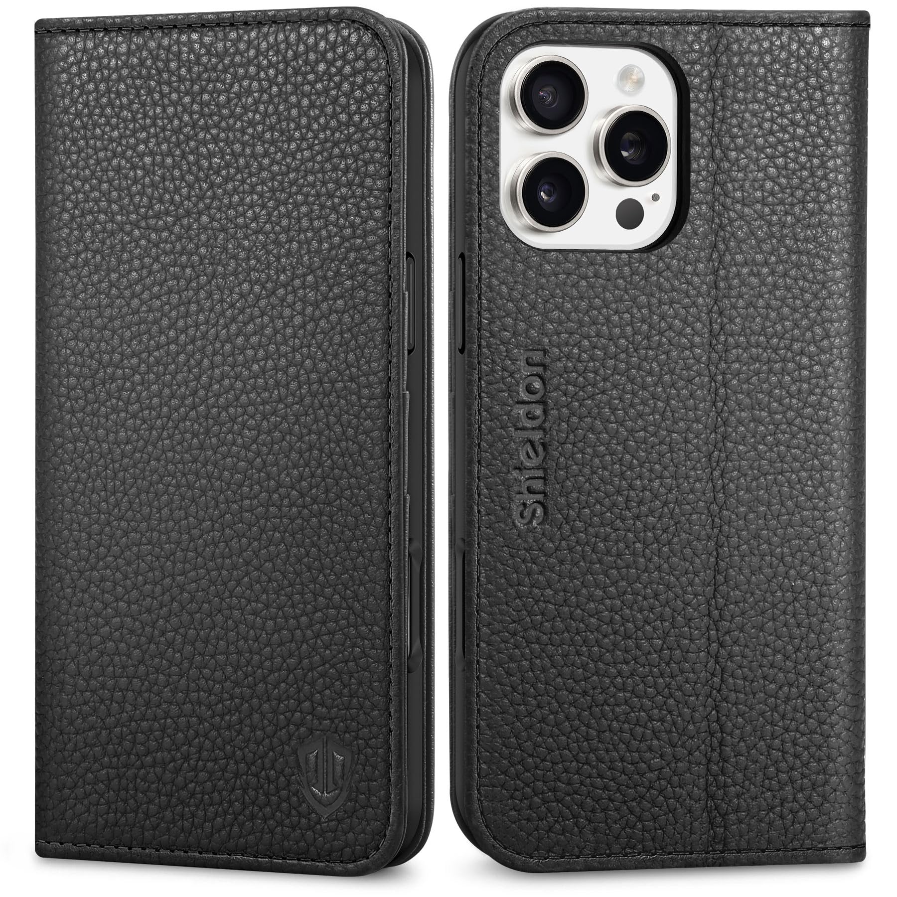 Foto 1 | Funda Shieldon Para Iphone 16 Pro Max 5g De Piel Auténtica Negra - Venta Internacional.