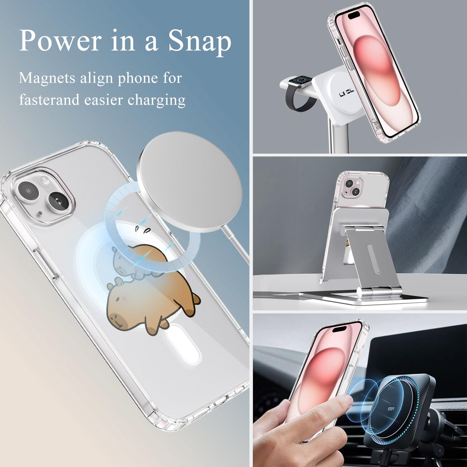 Foto 2 | Funda De Teléfono Luminousguard Para Iphone 14 Plus Con Magsafe Capybara - Venta Internacional.