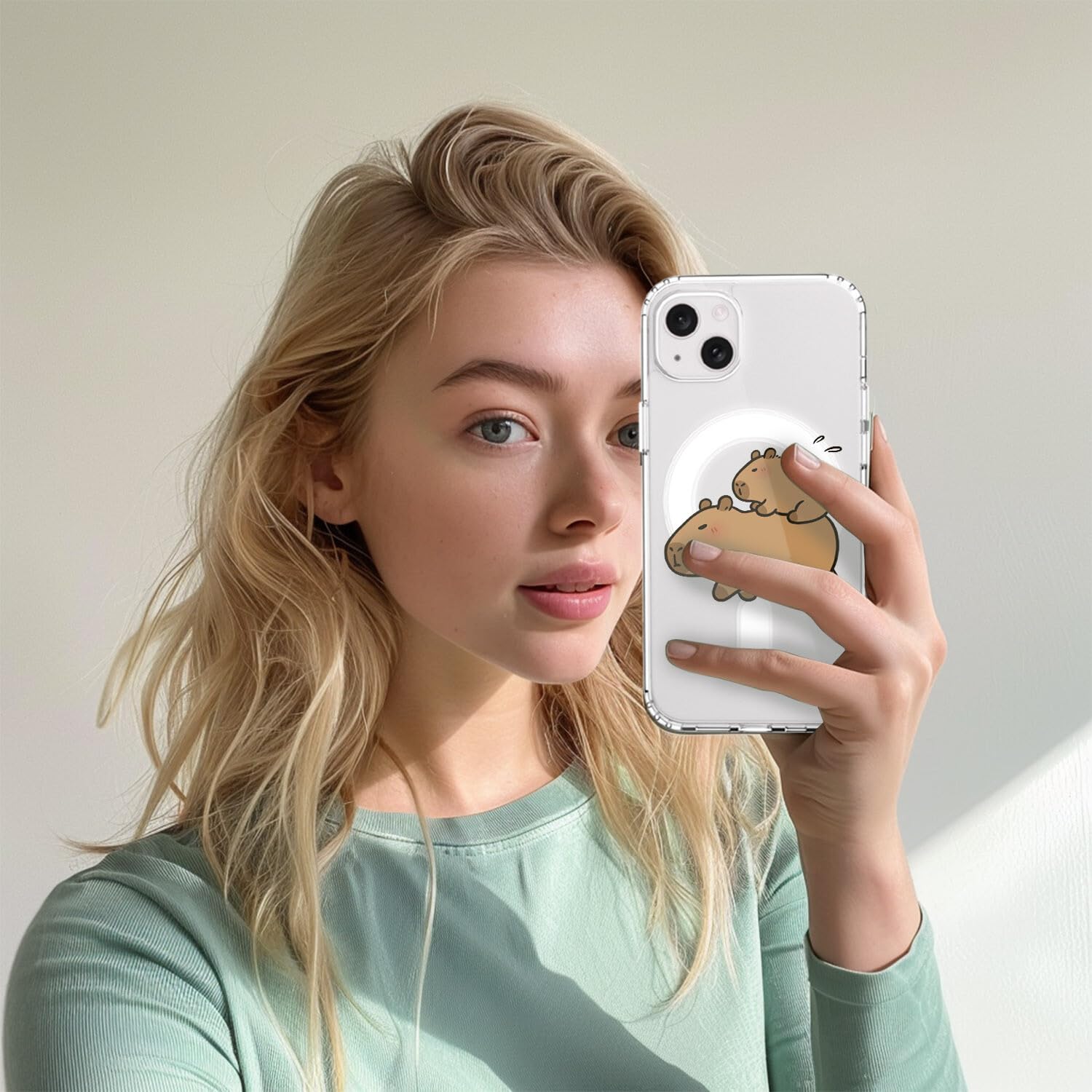 Foto 4 pulgar | Funda De Teléfono Luminousguard Para Iphone 14 Plus Con Magsafe Capybara - Venta Internacional.