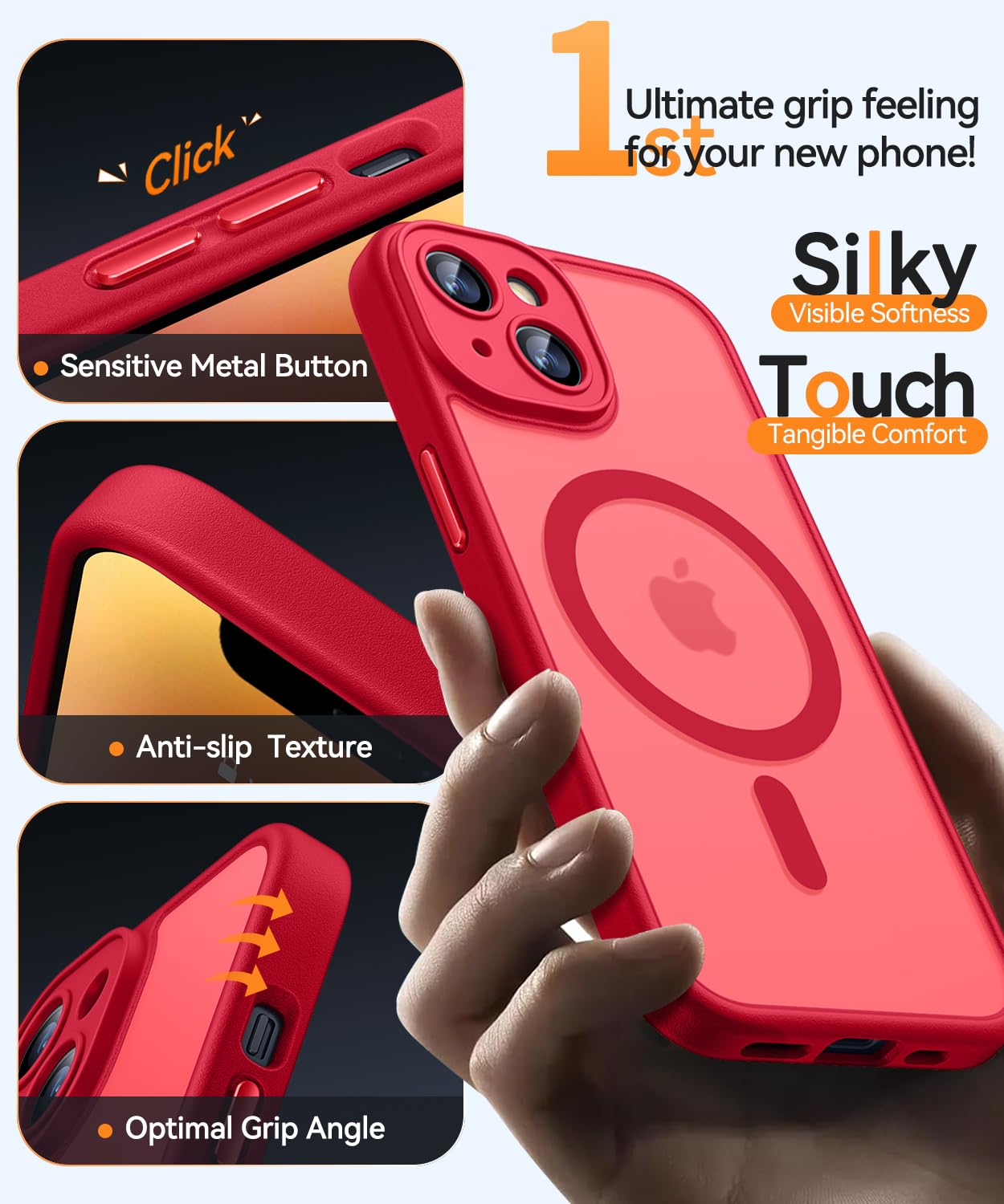 Foto 6 pulgar | Funda Magnética Canshn Para Iphone 14 6.1 - Roja - Venta Internacional.