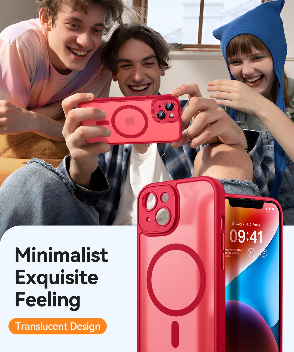 Foto 8 pulgar | Funda Magnética Canshn Para Iphone 14 6.1 - Roja - Venta Internacional.