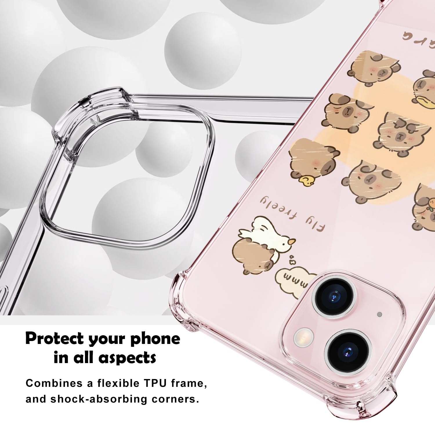 Foto 4 pulgar | Funda De Teléfono Luminousguard Para Iphone 15 Cute Kawaii Capybara - Venta Internacional.