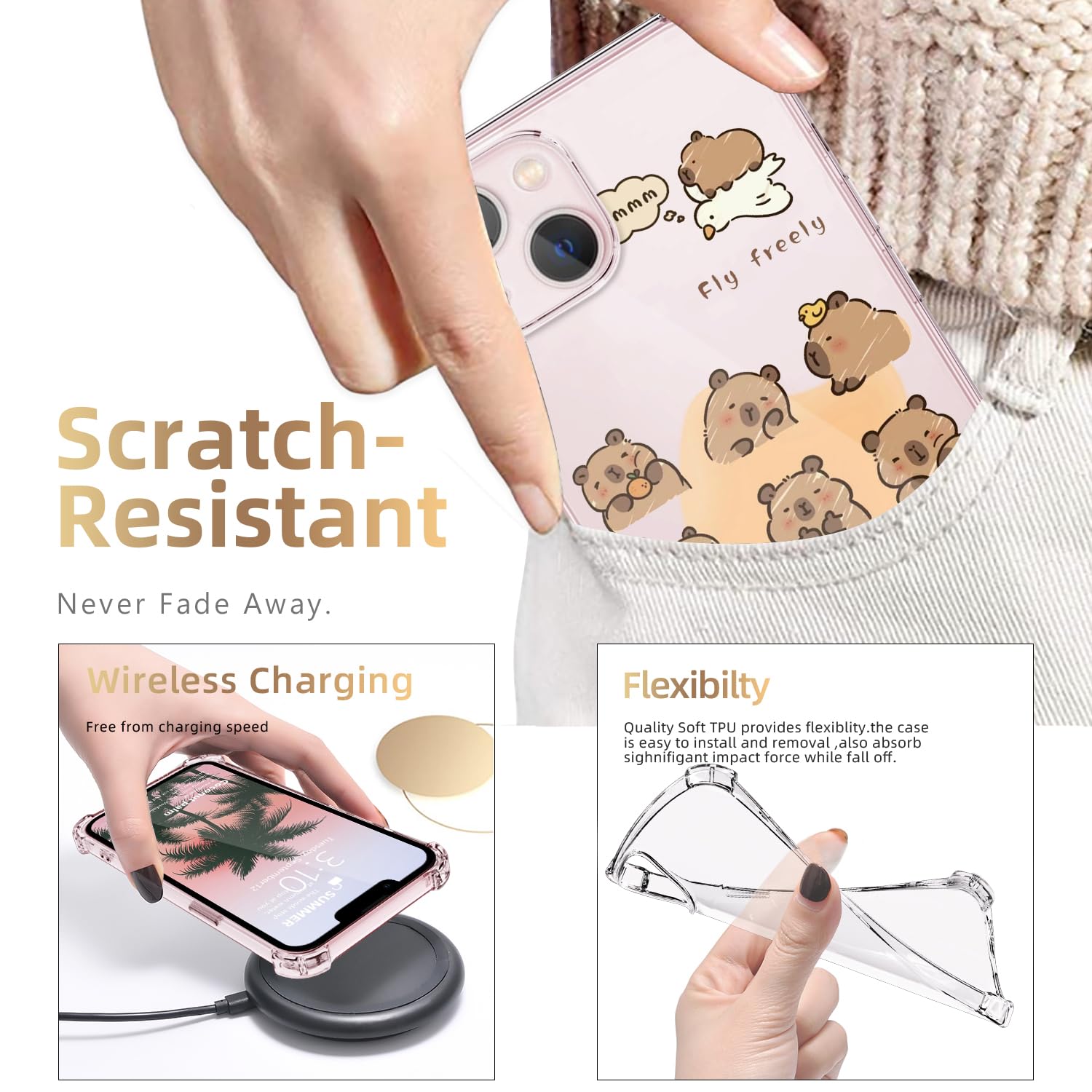 Foto 4 | Funda De Teléfono Luminousguard Para Iphone 15 Cute Kawaii Capybara - Venta Internacional.