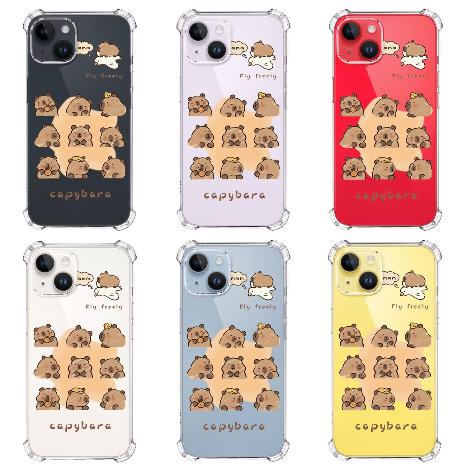 Foto 7 pulgar | Funda De Teléfono Luminousguard Para Iphone 15 Cute Kawaii Capybara - Venta Internacional.