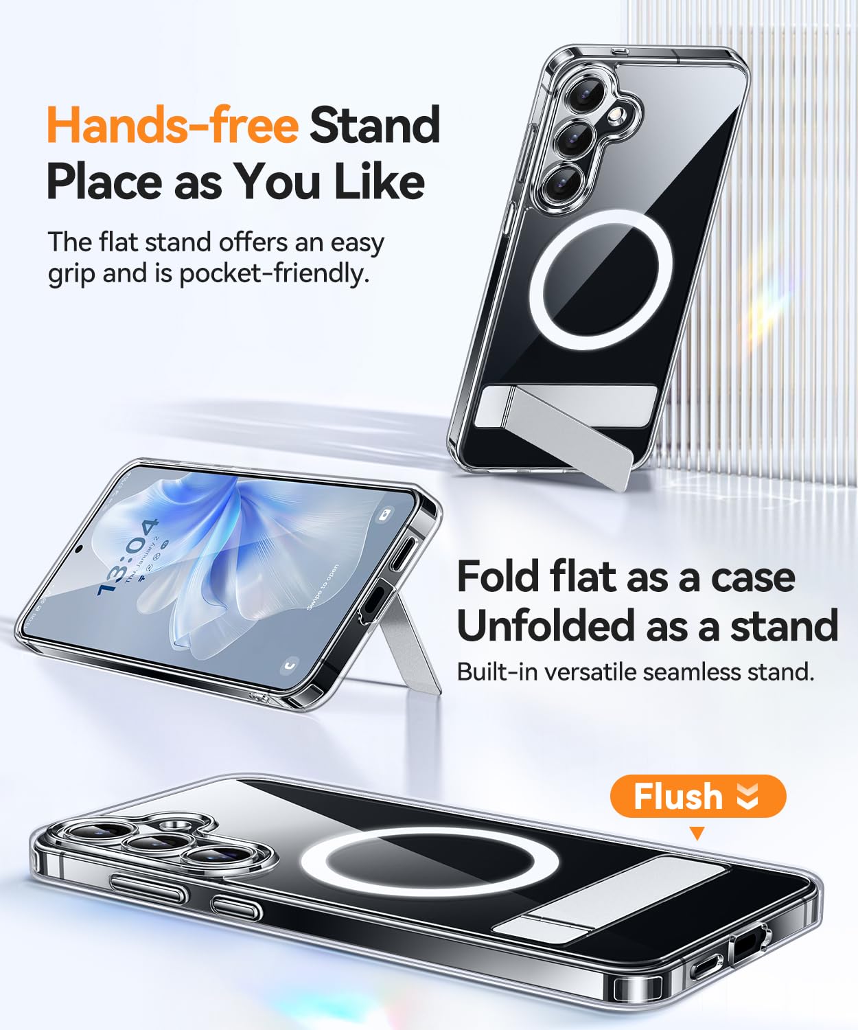 Foto 4 pulgar | Funda De Teléfono Canshn Para Samsung Galaxy S25 Plus Con Soporte - Venta Internacional.