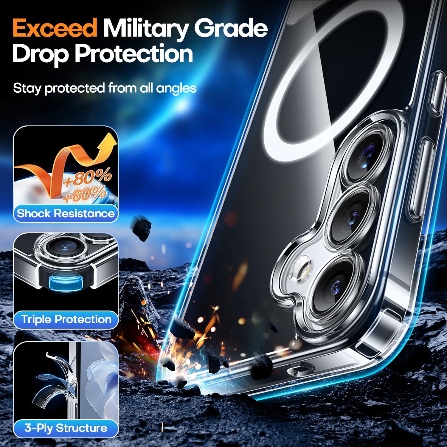 Foto 6 pulgar | Funda De Teléfono Canshn Para Samsung Galaxy S25 Plus Con Soporte - Venta Internacional.