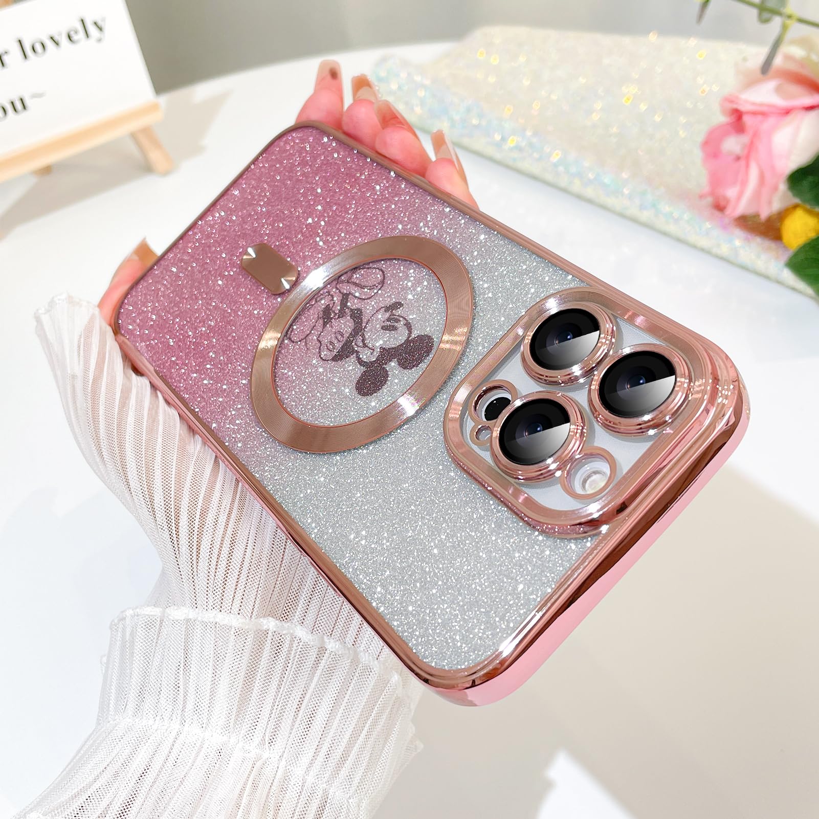 Foto 2 | Funda De Teléfono Con Purpurina Magnética Para Iphone 14 Pro De 6.1 Pulgadas - Venta Internacional.
