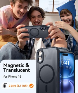 Foto 2 | Funda Magnética Canshn Para Iphone 16 De 6.1 Pulgadas Con Magsafe, Color Negro - Venta Internacional.