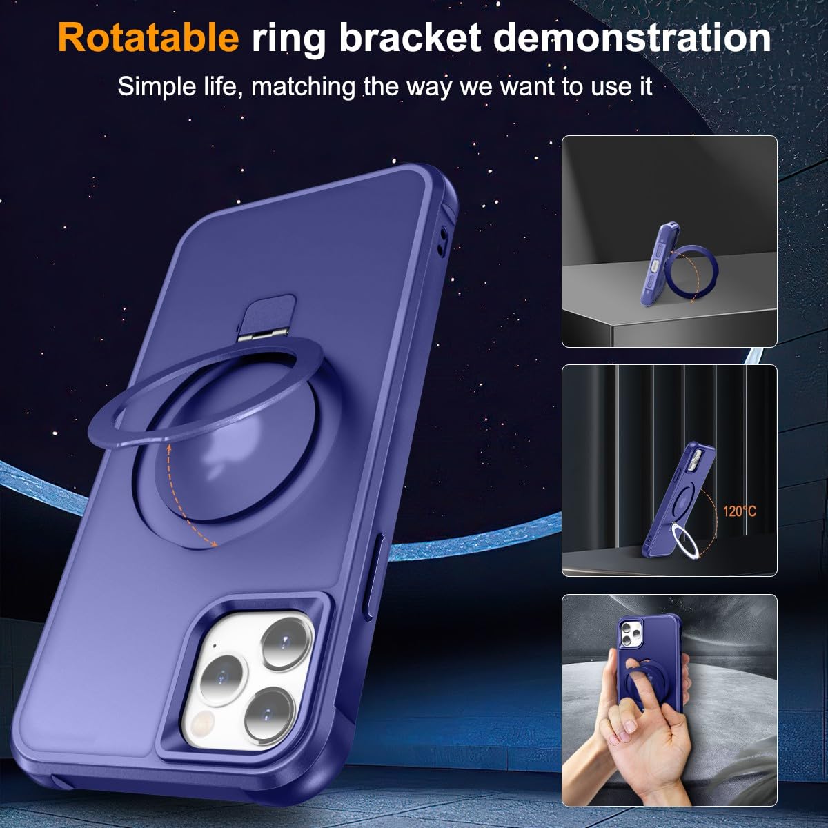 Foto 2 | Funda De Teléfono Skylmw Compatible Con Iphone 12/12 Pro 6.1 Navy - Venta Internacional.