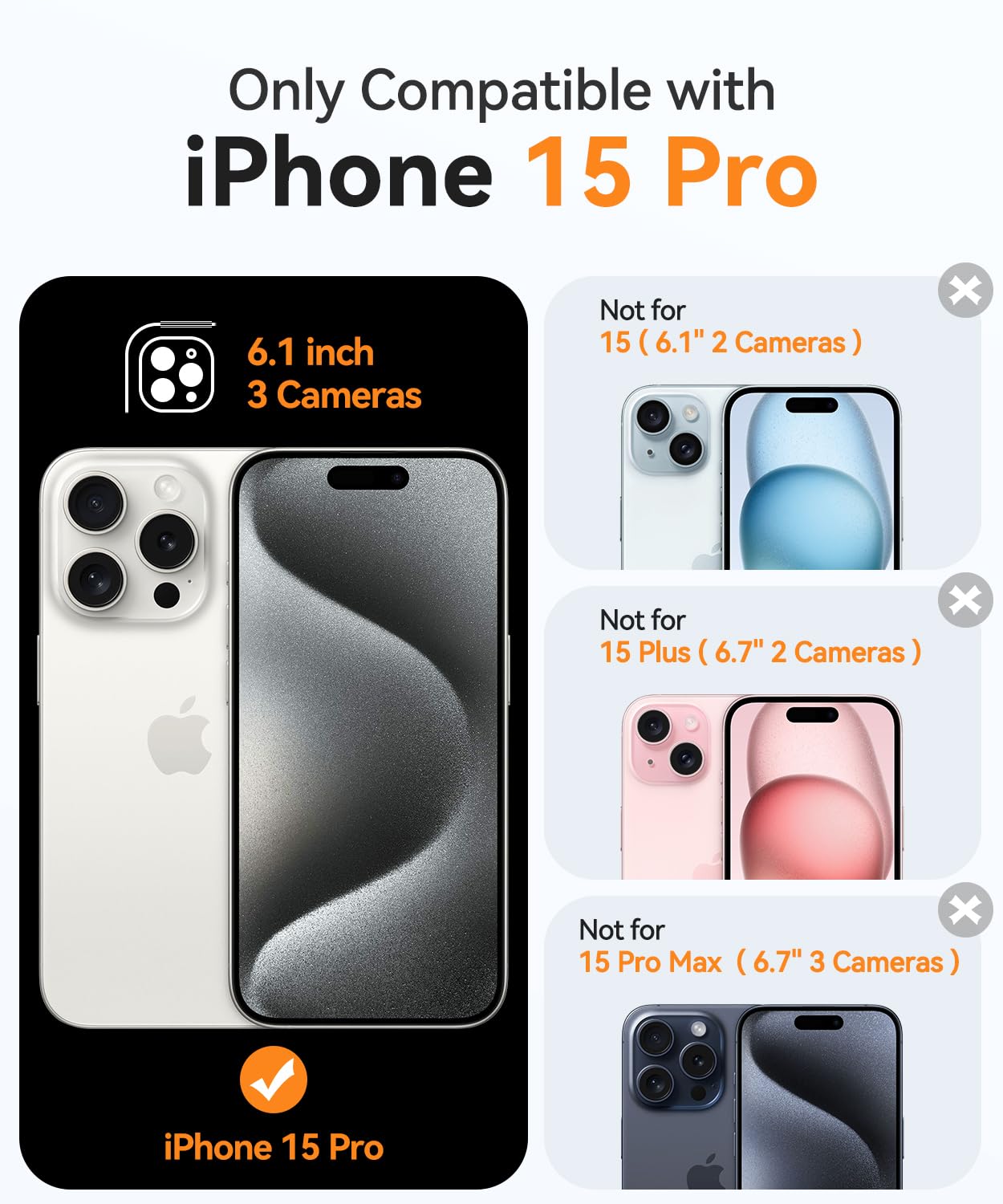 Foto 3 pulgar | Funda Magnética Canshn Compatible Con Iphone 15 Pro De 6.1 Pulgadas - Venta Internacional.