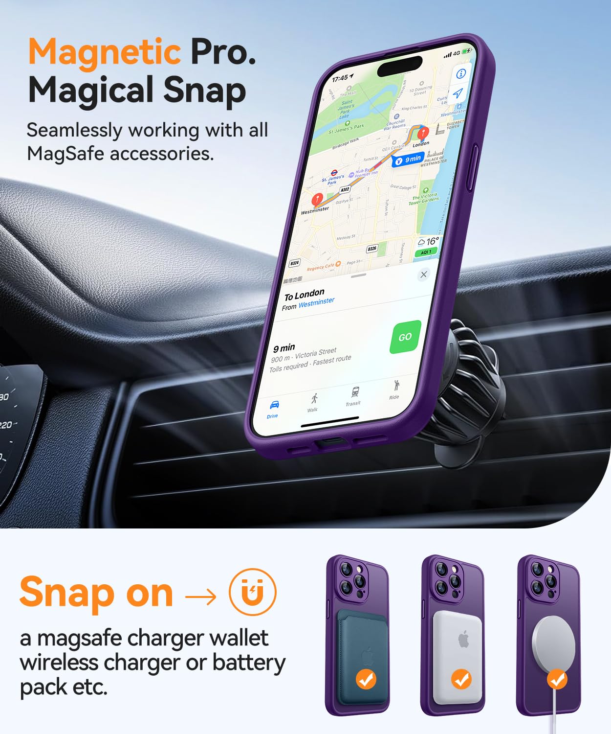 Foto 4 | Funda Magnética Canshn Compatible Con Iphone 15 Pro De 6.1 Pulgadas - Venta Internacional.