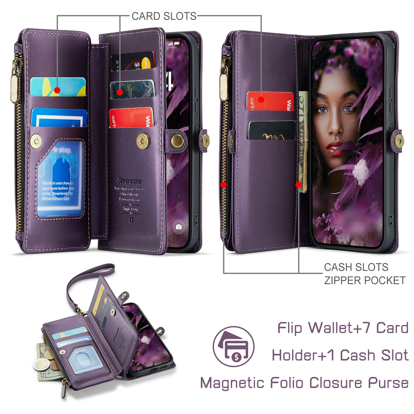 Foto 3 pulgar | Funda Wallet Defcase Compatible Con Samsung Galaxy S21 5g - Venta Internacional.