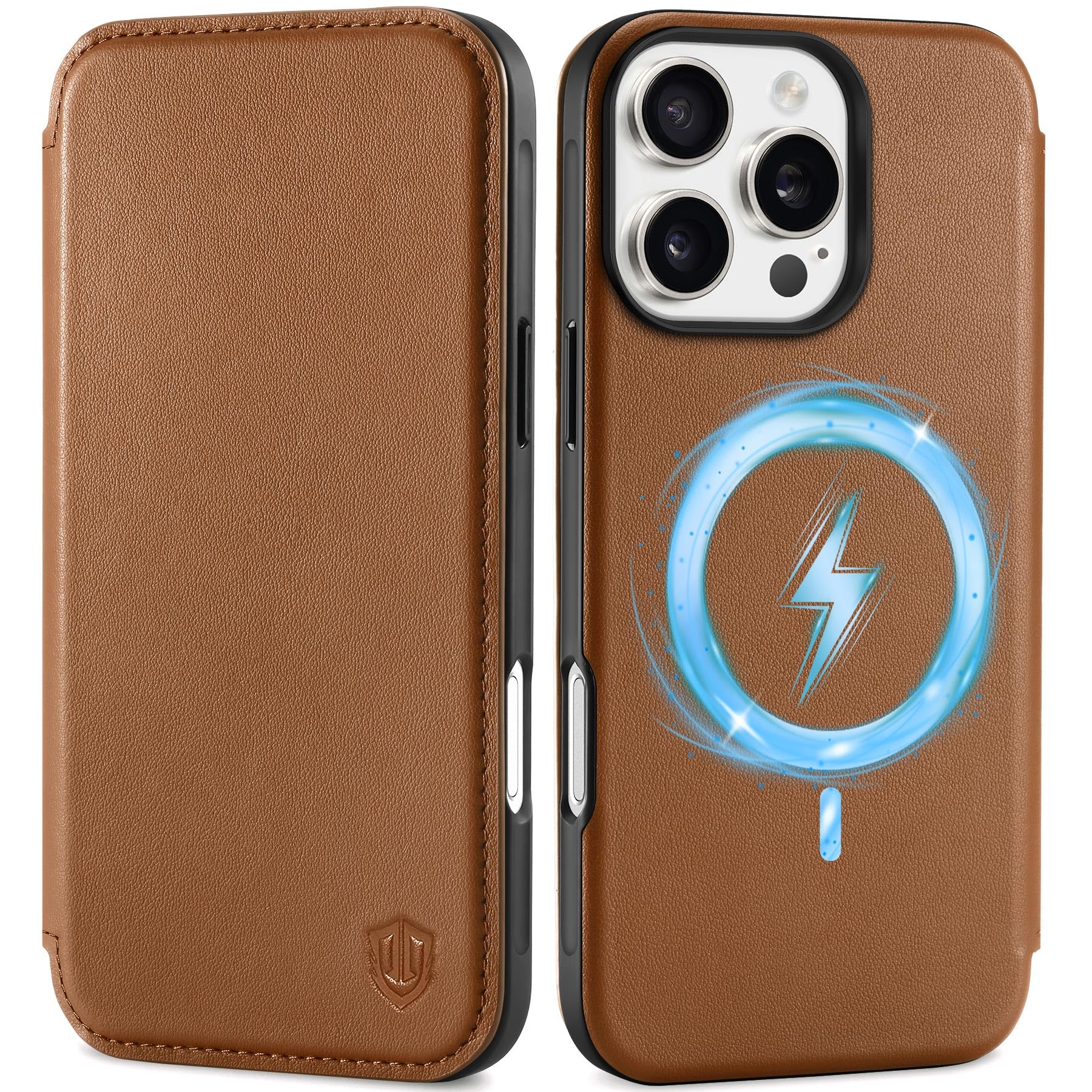 Foto 1 | Funda Tipo Cartera Shieldon Para Iphone 16 Pro Max 6.9, Color Marrón Napa - Venta Internacional.