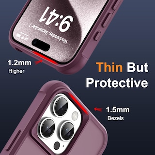 Foto 6 | Funda De Teléfono Sky-lmw Compatible Con Iphone 15 Pro, Color Rojo Vino - Venta Internacional.