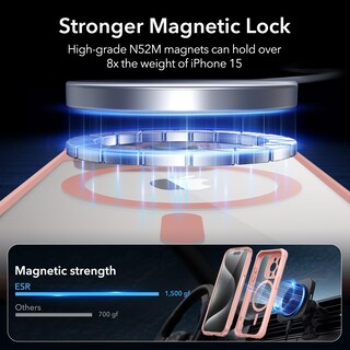 Foto 5 | Funda Esr Para Iphone 15 Pro Con Cristal Templado, Color Rosa Transparente - Venta Internacional.