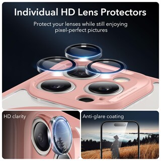 Foto 6 | Funda Esr Para Iphone 15 Pro Con Cristal Templado, Color Rosa Transparente - Venta Internacional.