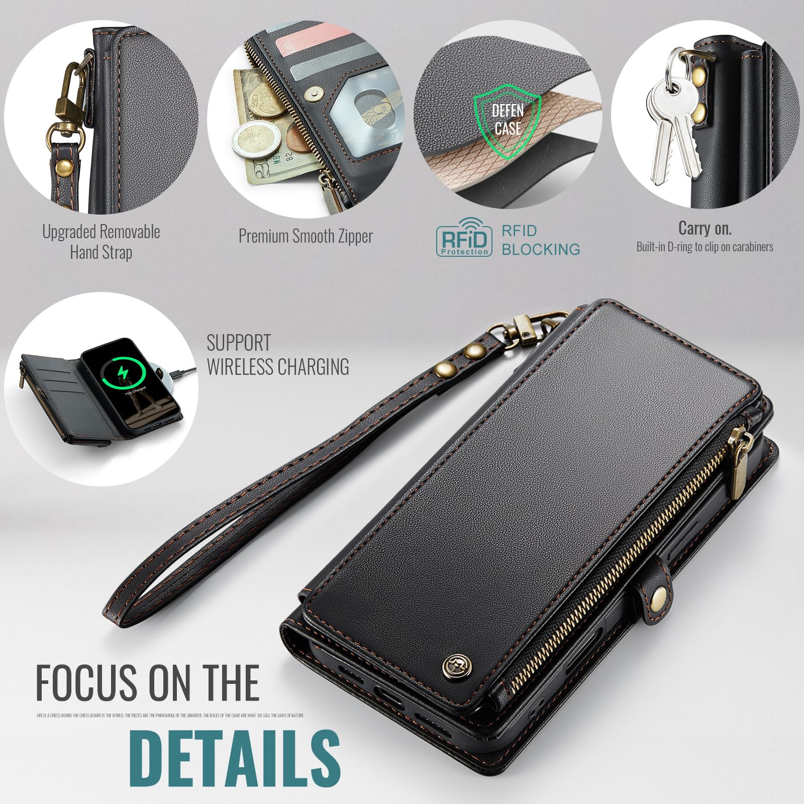 Foto 5 | Funda Wallet Defense Compatible Con Iphone 14 Plus, Color Negro - Venta Internacional.