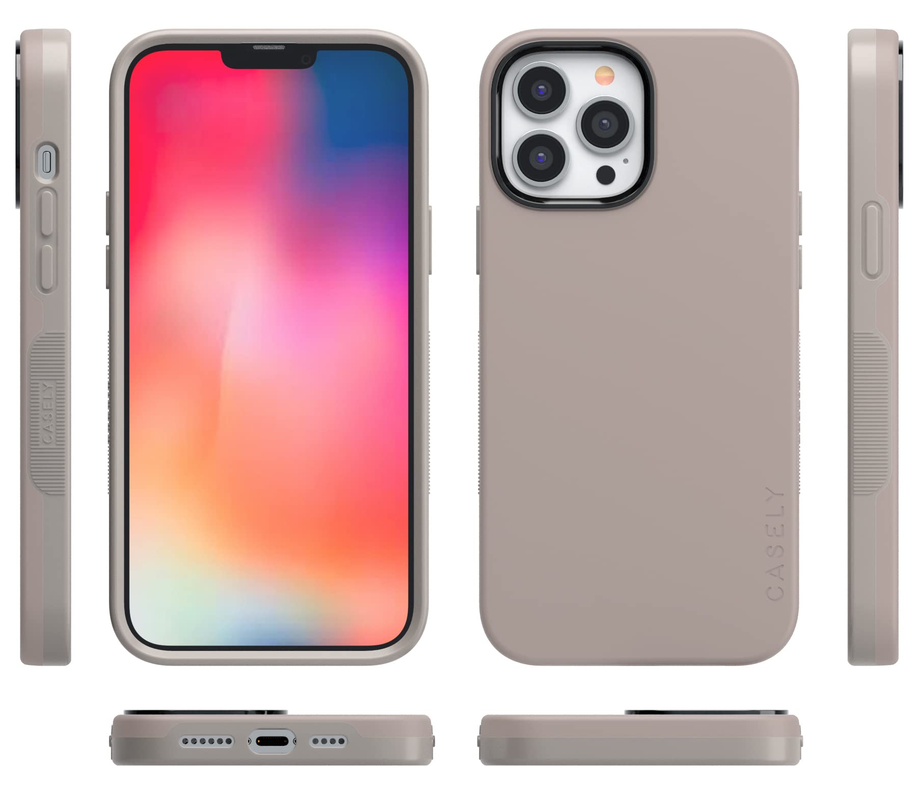 Foto 7 | Funda De Teléfono Casely Para Iphone 13 Pro Max, Color Topo Sobre Color Nude - Venta Internacional.