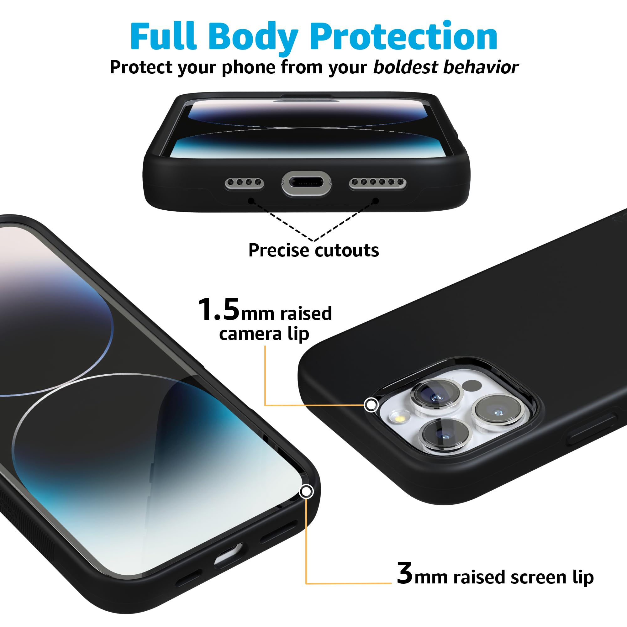 Foto 3 pulgar | Funda Para Teléfono Casely Bold Collection Negra Sobre Negro Para Iphone 16 Pro - Venta Internacional.