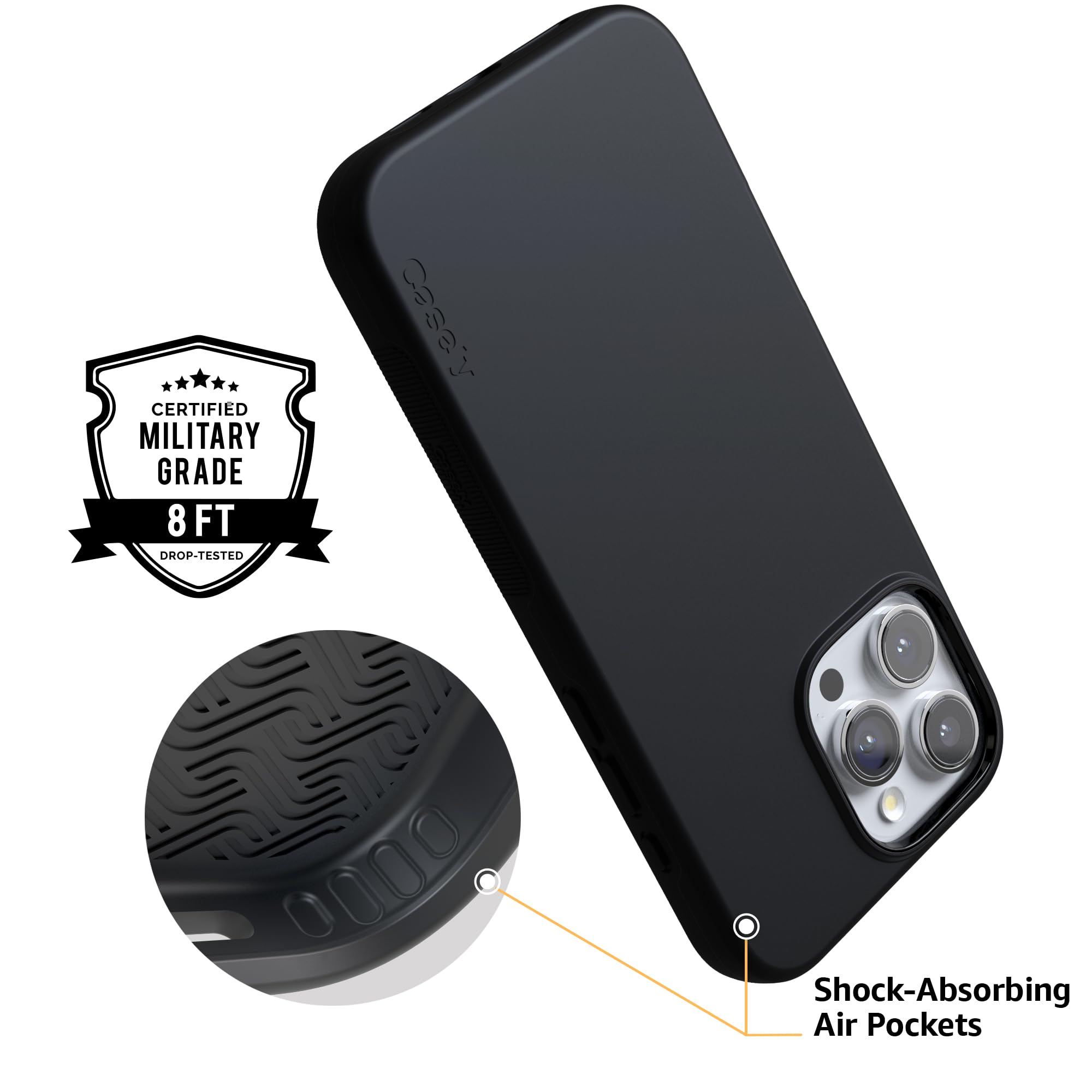 Foto 5 | Funda Para Teléfono Casely Bold Collection Negra Sobre Negro Para Iphone 16 Pro - Venta Internacional.