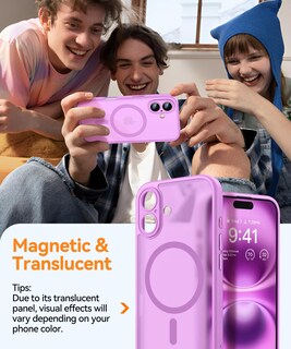 Foto 3 | Funda Magnética Canshn Para Iphone 16 A Prueba De Golpes, Color Rosa - Venta Internacional.
