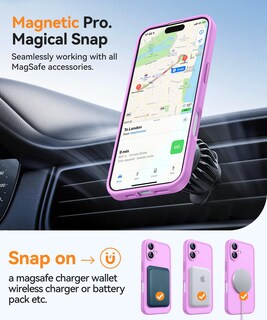 Foto 5 | Funda Magnética Canshn Para Iphone 16 A Prueba De Golpes, Color Rosa - Venta Internacional.