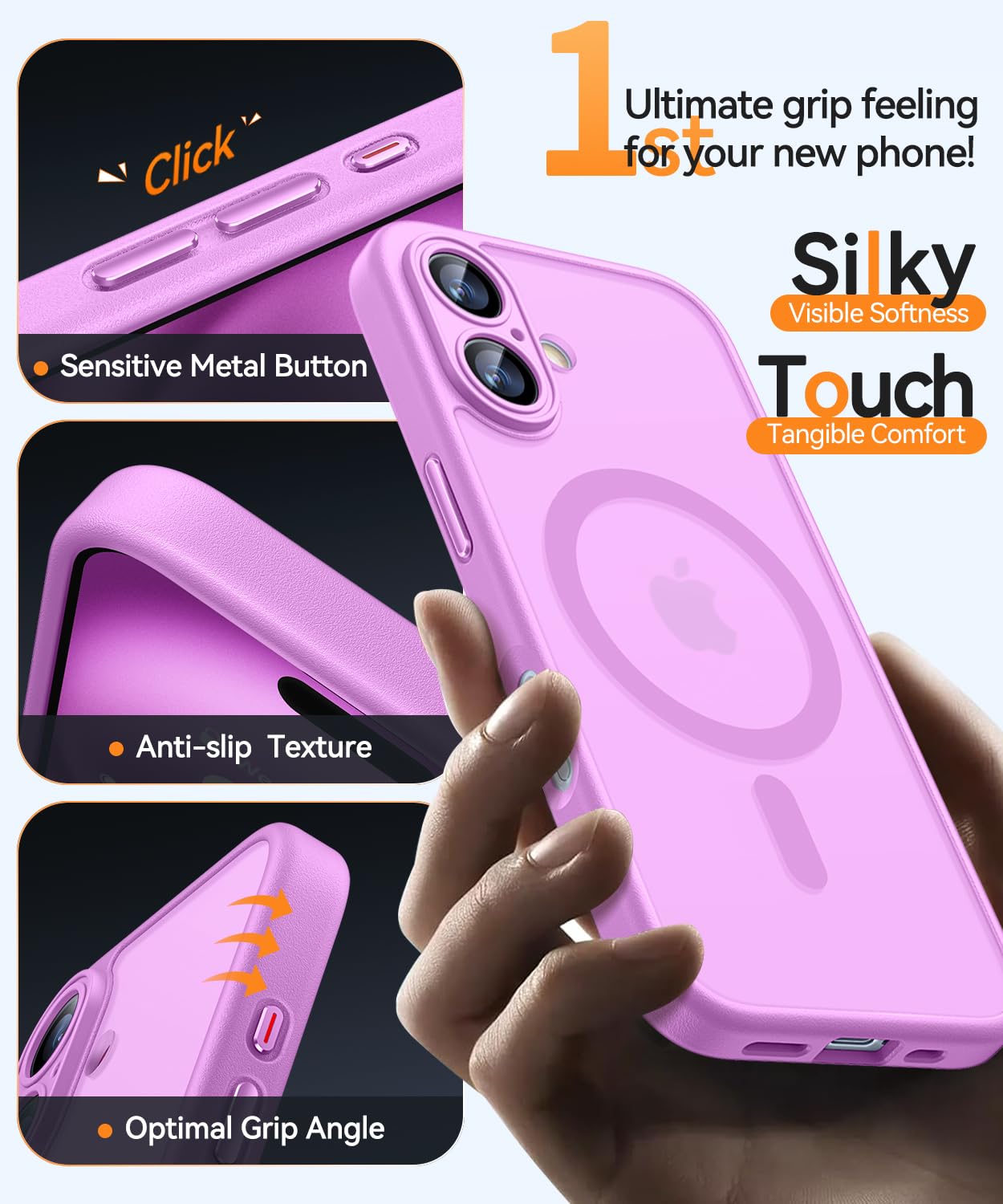 Foto 7 pulgar | Funda Magnética Canshn Para Iphone 16 A Prueba De Golpes, Color Rosa - Venta Internacional.