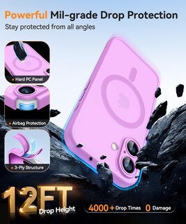 Foto 7 | Funda Magnética Canshn Para Iphone 16 A Prueba De Golpes, Color Rosa - Venta Internacional.