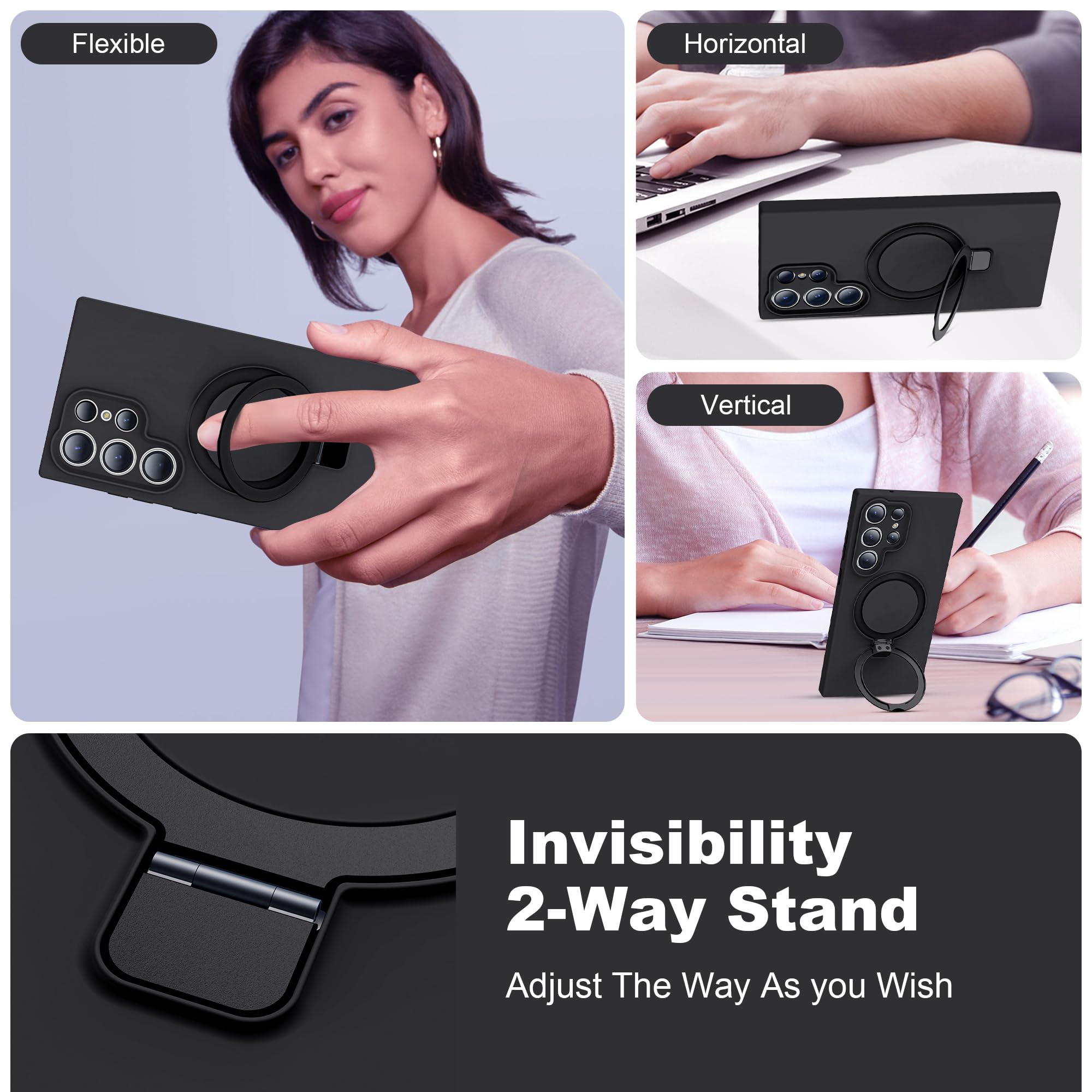 Foto 2 | Funda De Teléfono Skylmw Para Samsung Galaxy S23 Ultra 6.8 Pulgadas Negra - Venta Internacional.