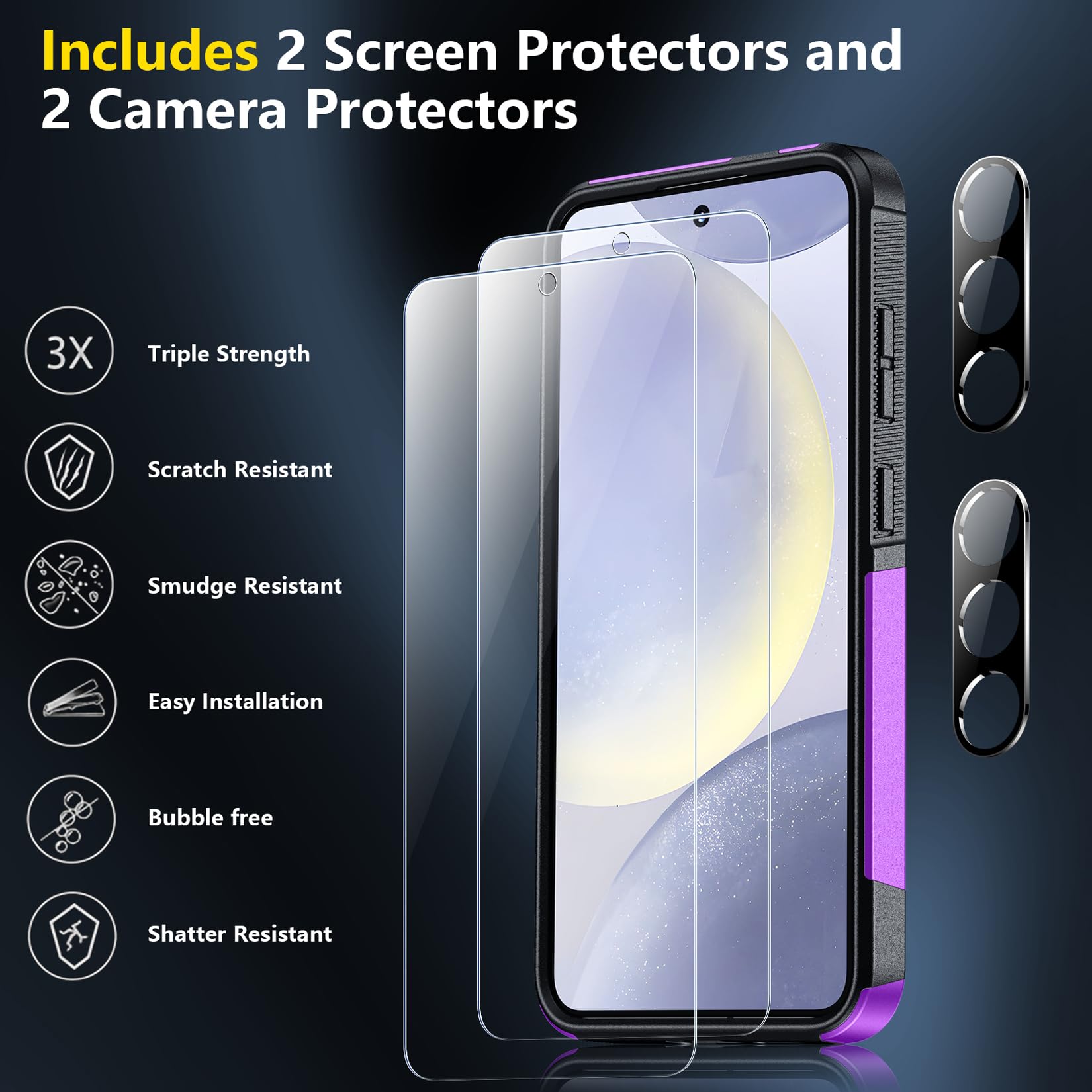 Foto 5 | Funda De Teléfono Spidercase Para Samsung Galaxy S24 Plus 2024 Morado - Venta Internacional.