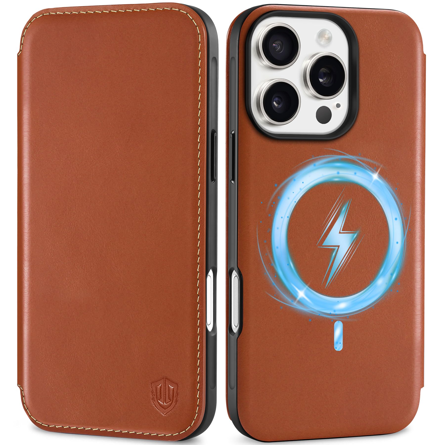 Foto 1 | Funda Tipo Cartera Shieldon Para Iphone 16 Pro 5g 2024 De Piel Auténtica - Venta Internacional.