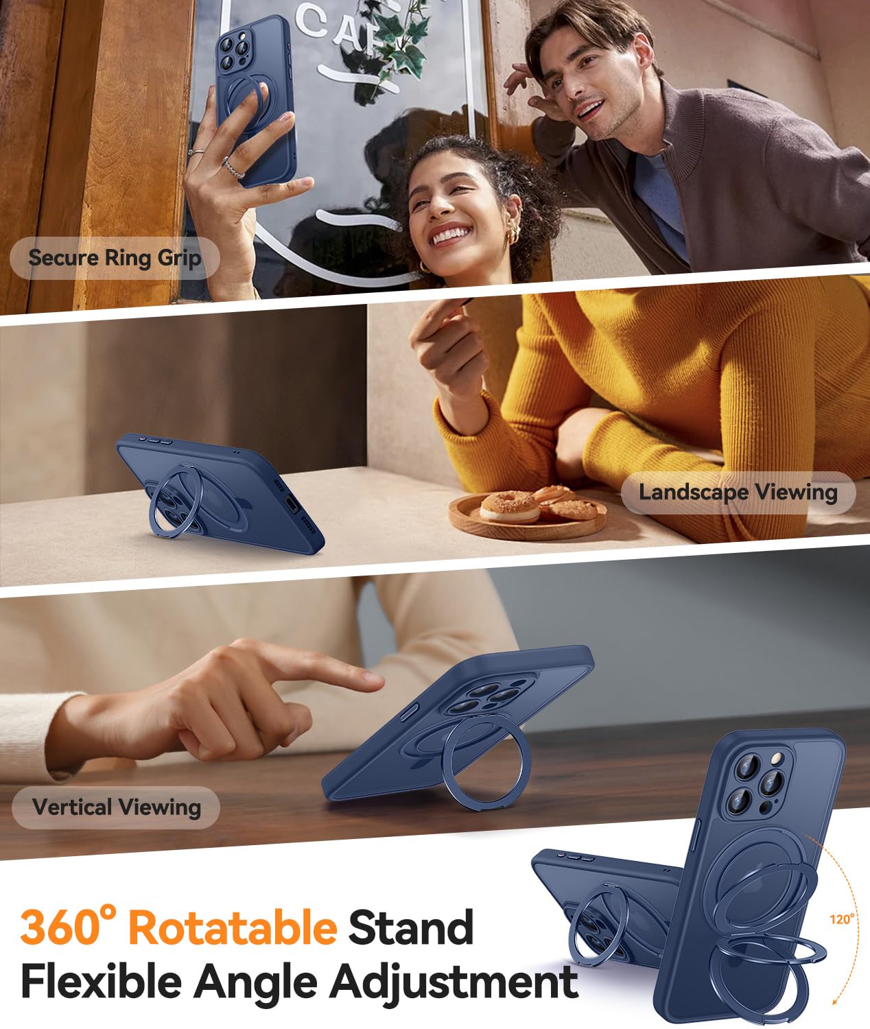 Foto 4 pulgar | Funda Para Teléfono Canshn Con Soporte Magnético Giratorio 360° Para Iphone 15 Pro 6.1 - Venta Internacional.