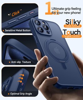 Foto 6 | Funda Para Teléfono Canshn Con Soporte Magnético Giratorio 360° Para Iphone 15 Pro 6.1 - Venta Internacional.