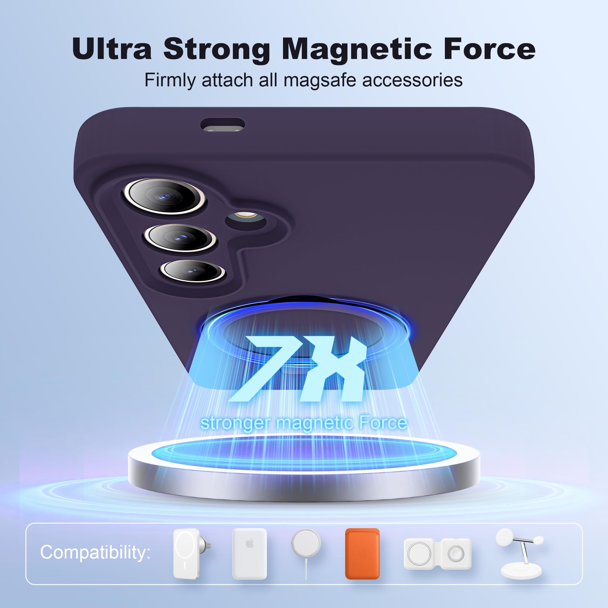 Foto 4 pulgar | Funda De Silicona Skylmw Para Samsung Galaxy S24 Plus, Color Morado - Venta Internacional.