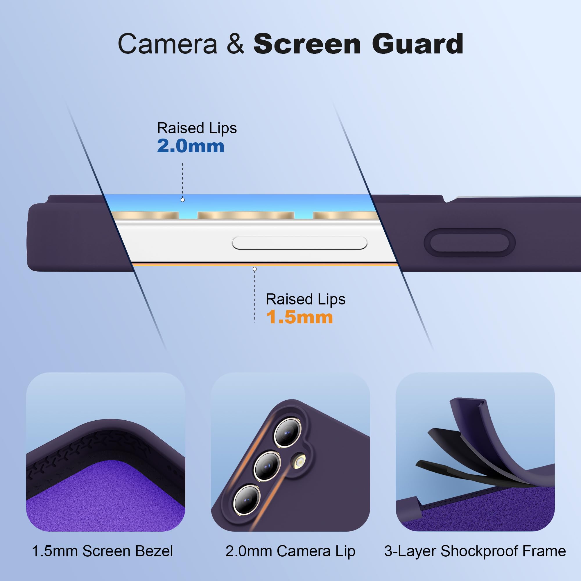 Foto 5 pulgar | Funda De Silicona Skylmw Para Samsung Galaxy S24 Plus, Color Morado - Venta Internacional.