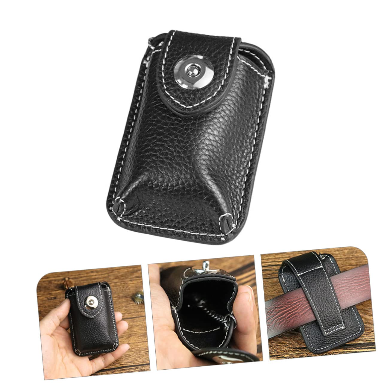 Foto 4 pulgar | Funda De Piel Con Llavero De Coche Para Feltechelectr, Color Negro - Venta Internacional.