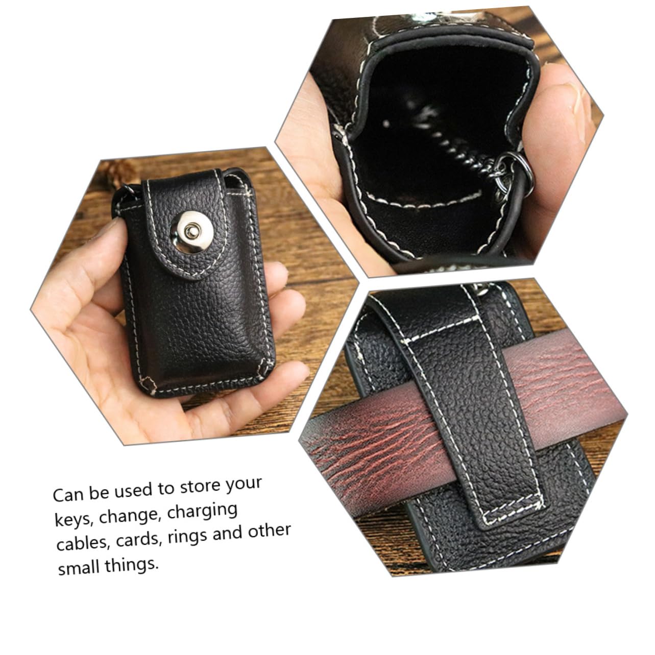 Foto 8 pulgar | Funda De Piel Con Llavero De Coche Para Feltechelectr, Color Negro - Venta Internacional.